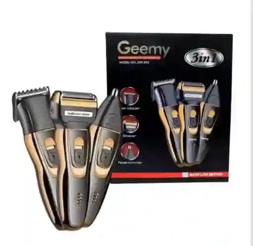 Geemy Gm-595 Máquina De Afeitar 3 En 1 Con Cabezales Intercambiables