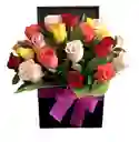 Caja Rosas Multicolor Medellin Feliz Dia Feliz Cumpleaños