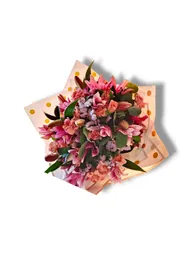 Bouquet De 5 Lirios Rosados Y Claveles