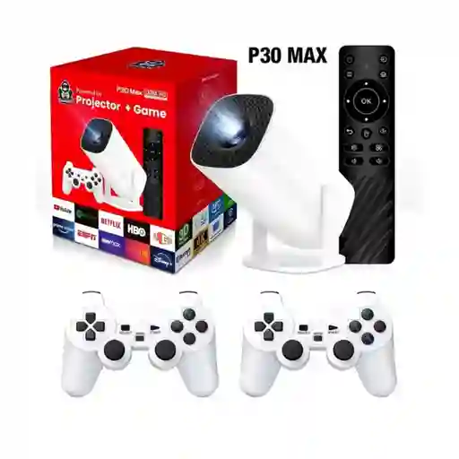 P30 Max Proyector Inteligente + Consola De Videojuegos | 3800 Juegos Y Soporte 4k