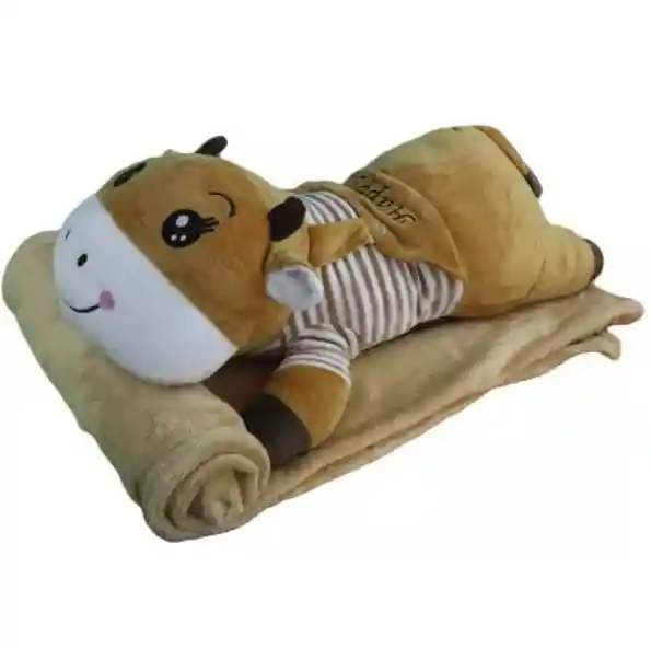 Peluche De Vaca Con Cobija Integrada: Perfecto Para Dormir Y Abrazar