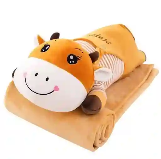 Peluche De Vaca Con Cobija Integrada: Perfecto Para Dormir Y Abrazar