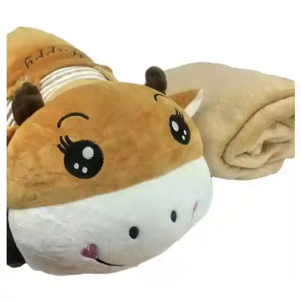 Peluche De Vaca Con Cobija Integrada: Perfecto Para Dormir Y Abrazar