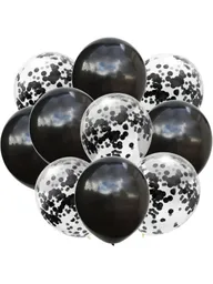 Kit Globos Cromado R12 + Globos Con Confeti R 12 Negro