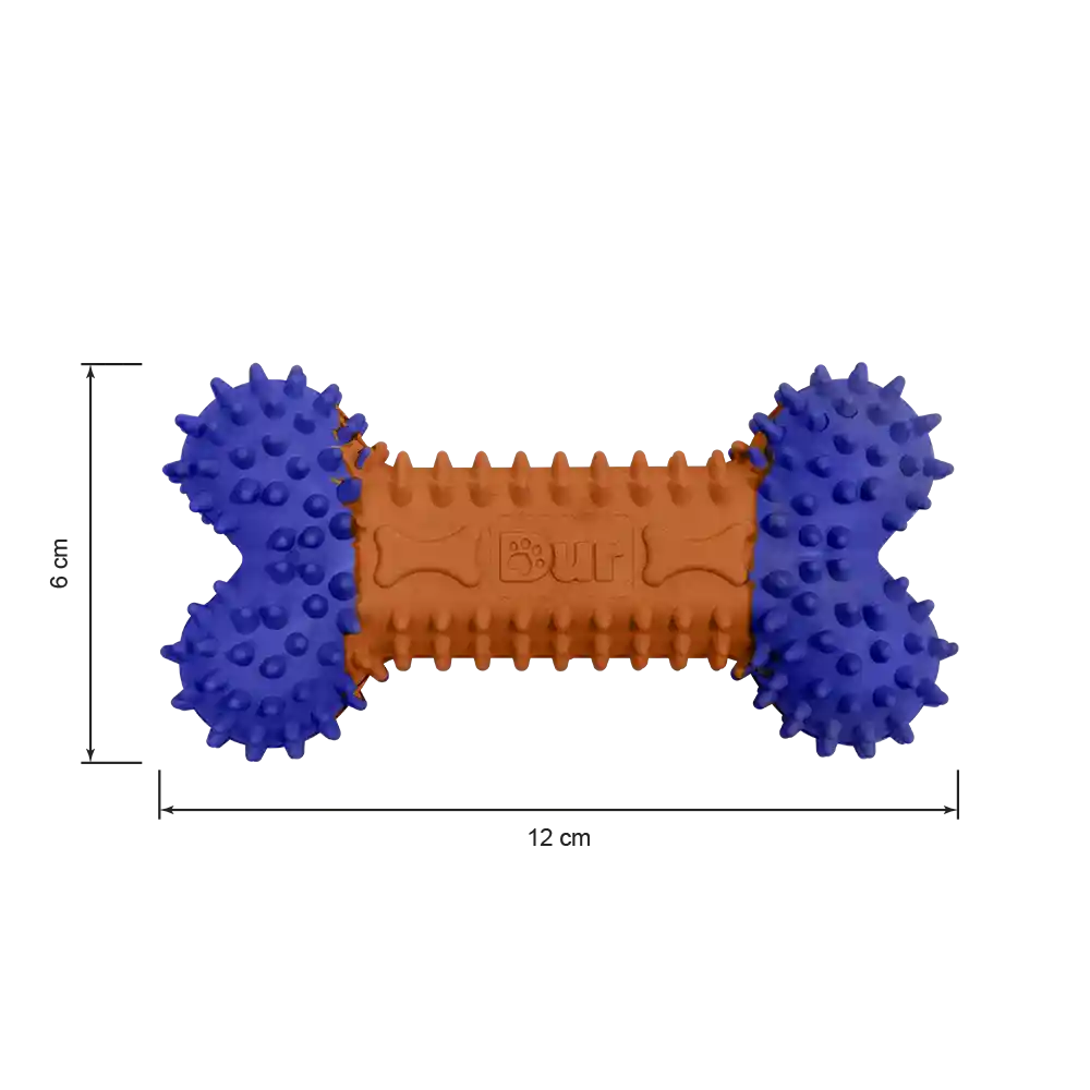 Juguete Hueso Pequeño Naranja/azul Rey Para Macotas X 1 Unidad