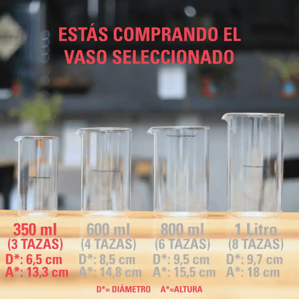 Primula Vaso Repuesto Para Prensa Francesa De 350 Ml (3 Tazas)