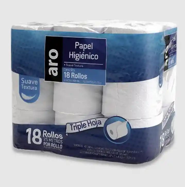 Papel Higienico Aro Triple Hoja 18ux25m