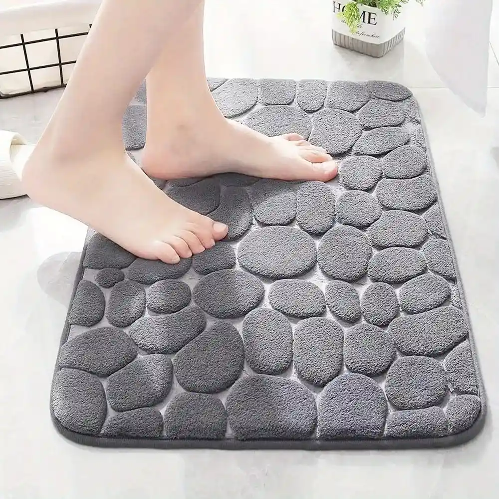 Salida Alfombra Baño Viscoelástica Suave, Antideslizante Y De Secado Rápido, Diseño Elegante.