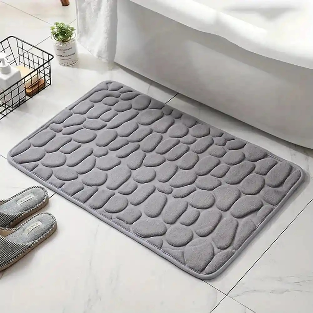Salida Alfombra Baño Viscoelástica Suave, Antideslizante Y De Secado Rápido, Diseño Elegante.