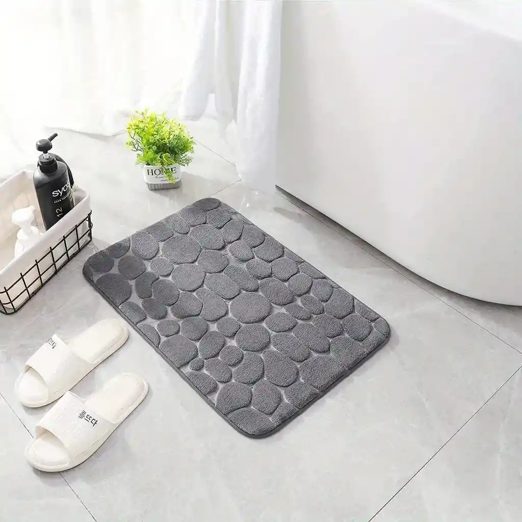 Salida Alfombra Baño Viscoelástica Suave, Antideslizante Y De Secado Rápido, Diseño Elegante.