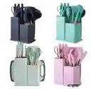 Set De Utensilios De Cocina Silicona 19 Verde Claro Piezas Para El Chef Moderno