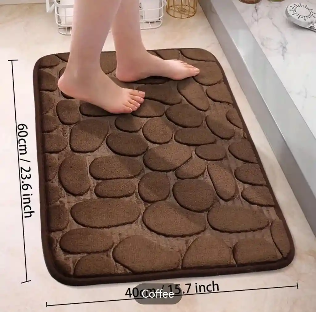 Salida Cafe Alfombra Baño Viscoelástica Suave, Antideslizante Y De Secado Rápido, Diseño Elegante.