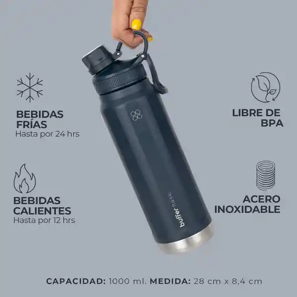 Termo Botella Termica Acero Inox Buffer 1l - Azul