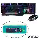 Combo Teclado Y Mouse Gamer Weibo Alambrico Wb-550 Iluminado Rgb Usb Gaming Keyboard
