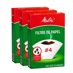 Filtros Melitta Tamaño #4 (90 Unidades)