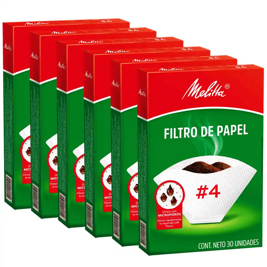 Filtros Melitta Tamaño #4 (180 Unidades)