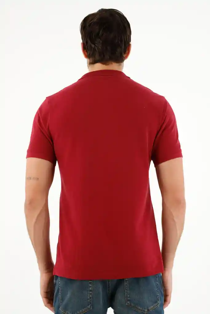Polo Roja Con Raqueta Multicolor Para Hombre