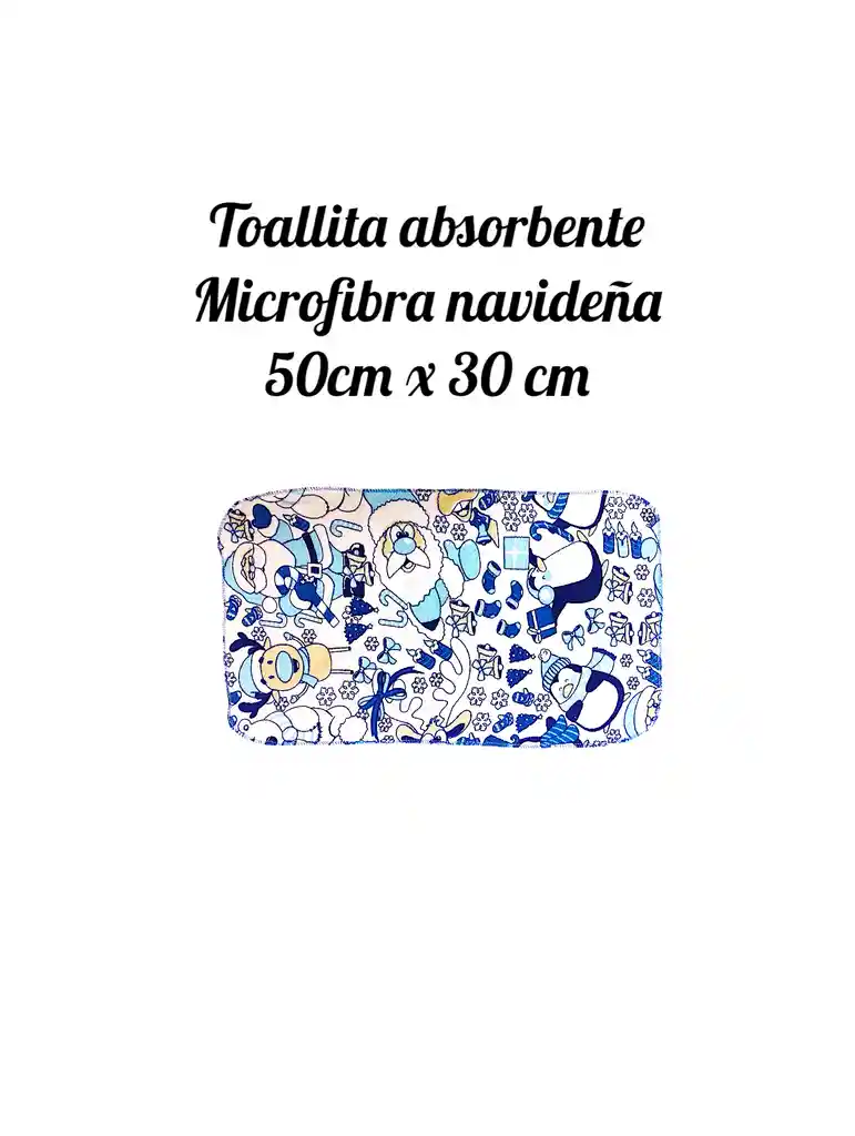 Toalla Navideña Microfibra Piel De Durazno 50 Cm X 30 Cm