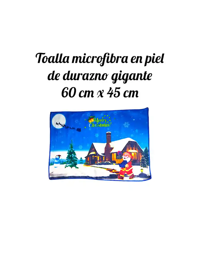 Toalla Navideña Microfibra Piel De Durazno 60 Cm X 40 Cm