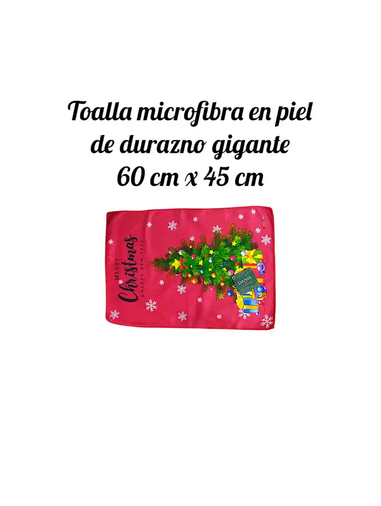 Toalla Navideña Microfibra Piel De Durazno 60 Cm X 40 Cm