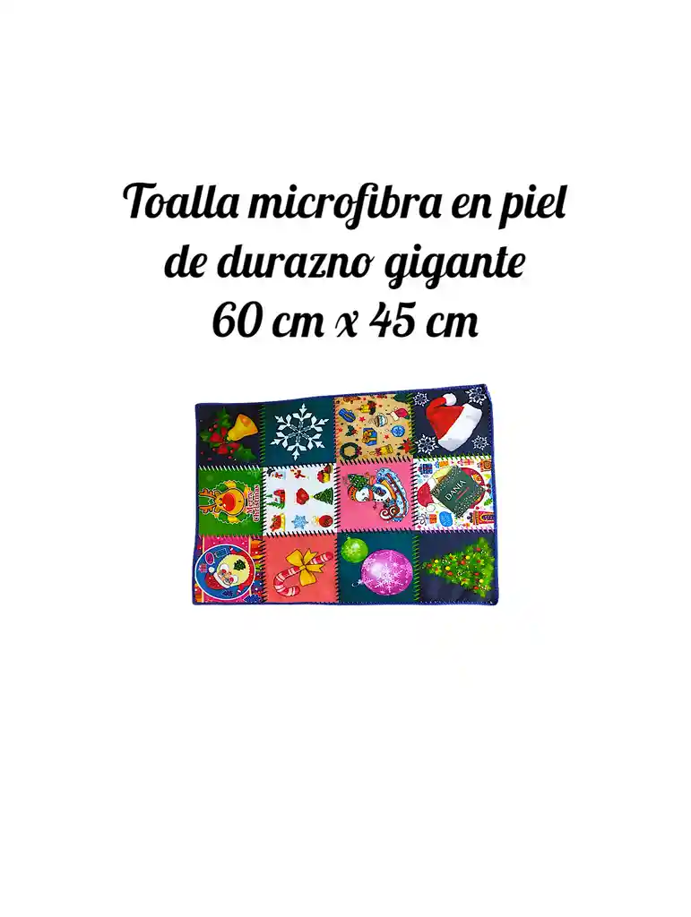 Toalla Navideña Microfibra Piel De Durazno 60 Cm X 40 Cm