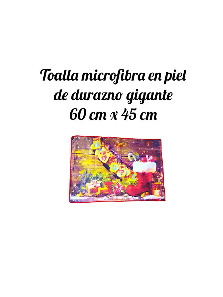 Toalla Navideña Microfibra Piel De Durazno 60 Cm X 40 Cm