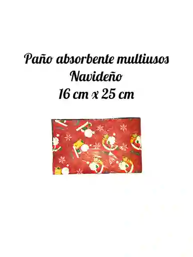 Paño Absorbente Navideño Multiusos 16 Cm X 25cm