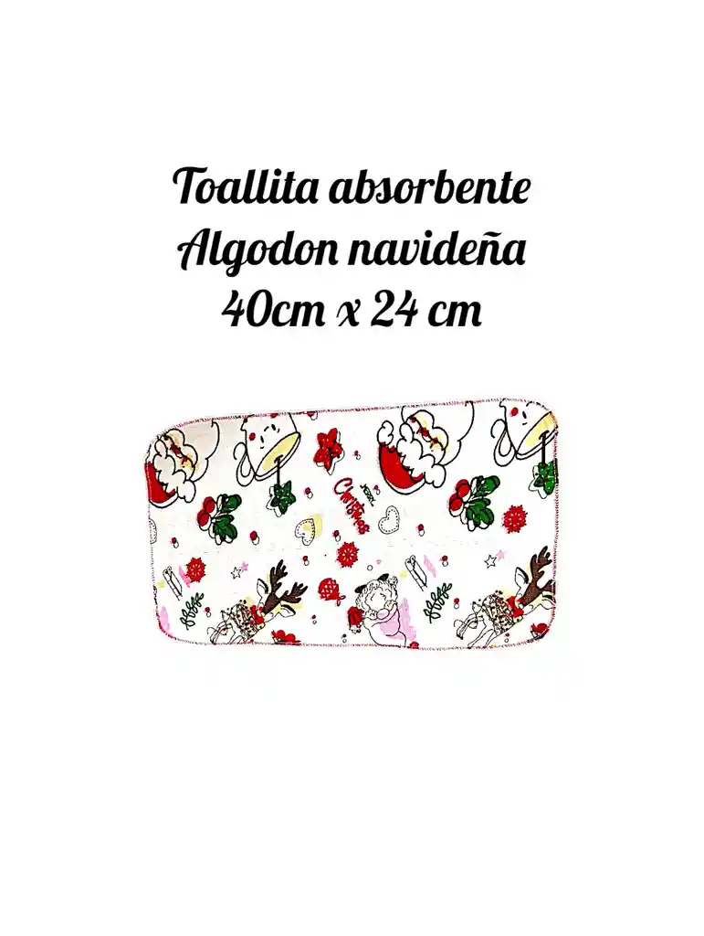 Toalla Navideña Algodon 40 Cm X 24 Cm