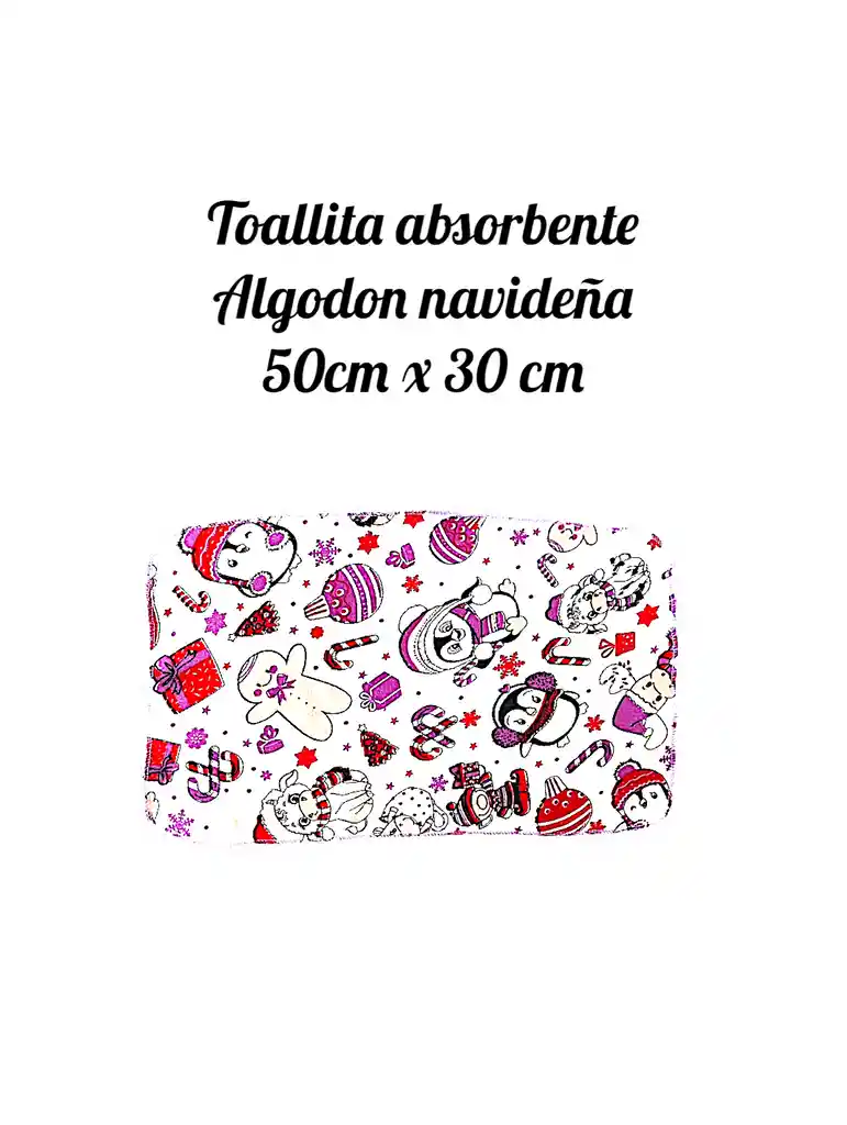 Toalla Navideña Algodón 50 Cm X 30 Cm
