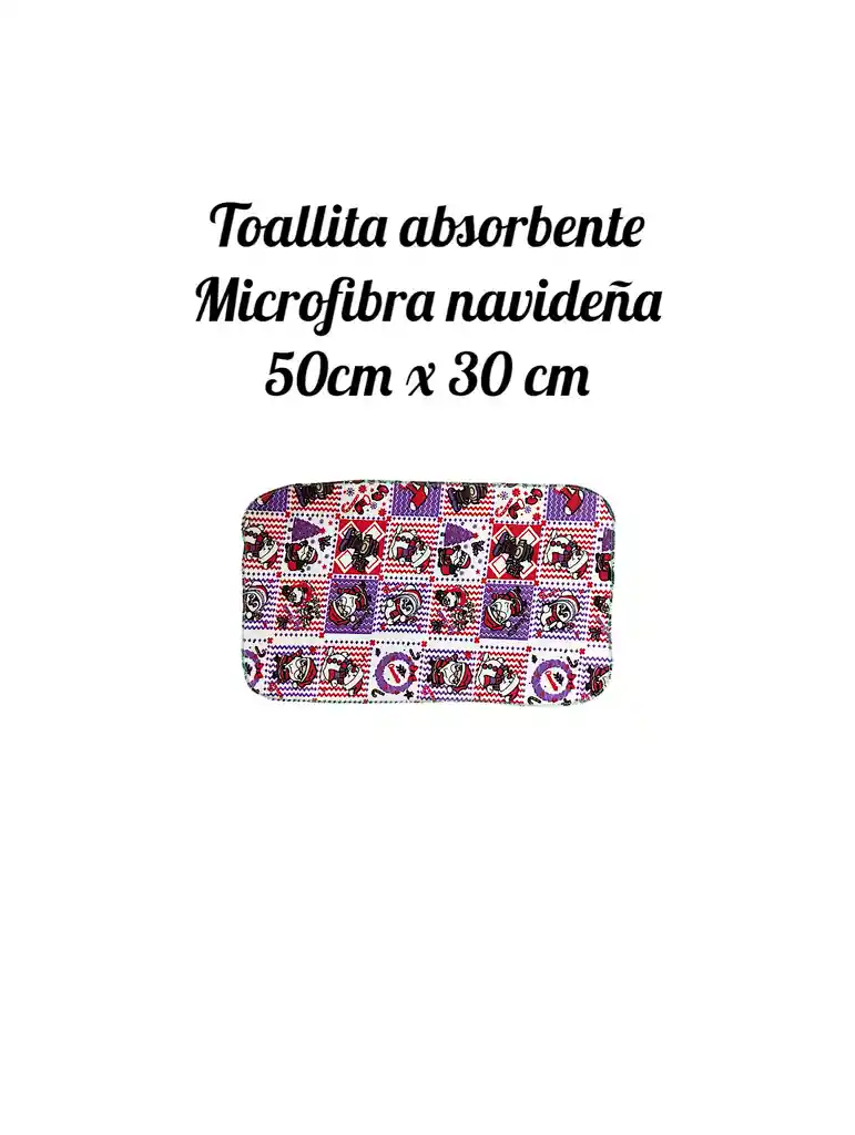 Toalla Navideña Microfibra Piel De Durazno 50 Cm X 30 Cm