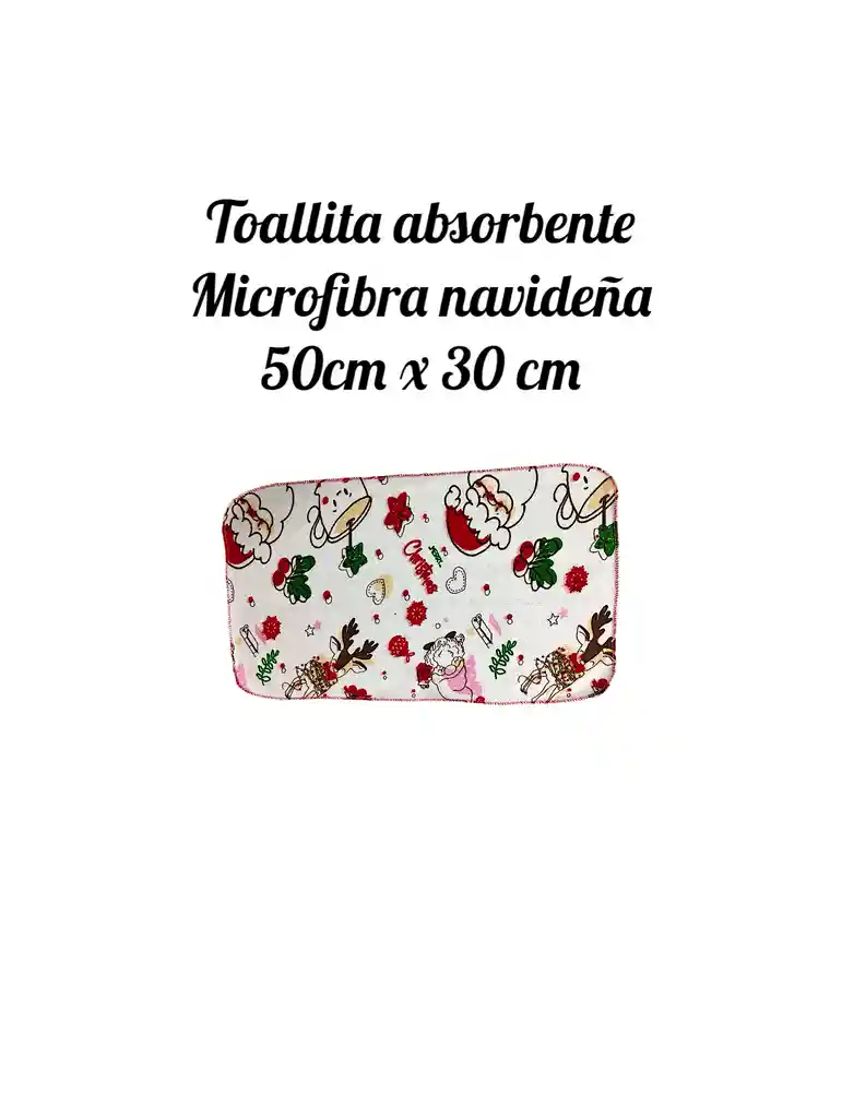 Toalla Navideña Microfibra Piel De Durazno 50 Cm X 30 Cm