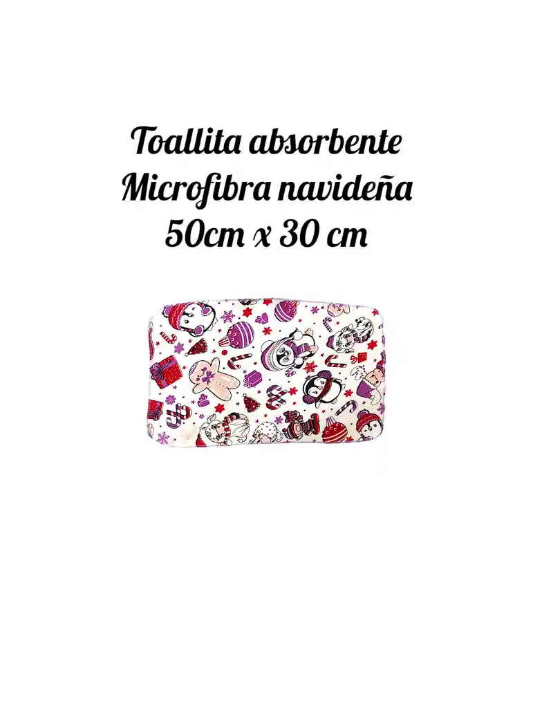 Toalla Navideña Microfibra Piel De Durazno 50 Cm X 30 Cm