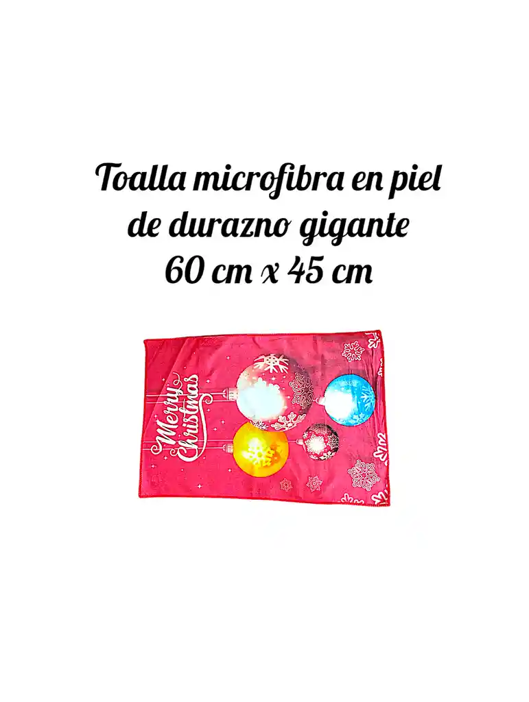 Toalla Navideña Microfibra Piel De Durazno 60 Cm X 40 Cm