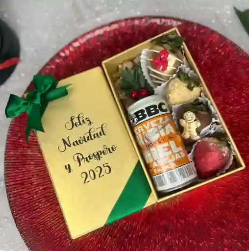 Caja De Lujo Con Cerveza Bbc Y Fresas Con Chocolate - Navidad