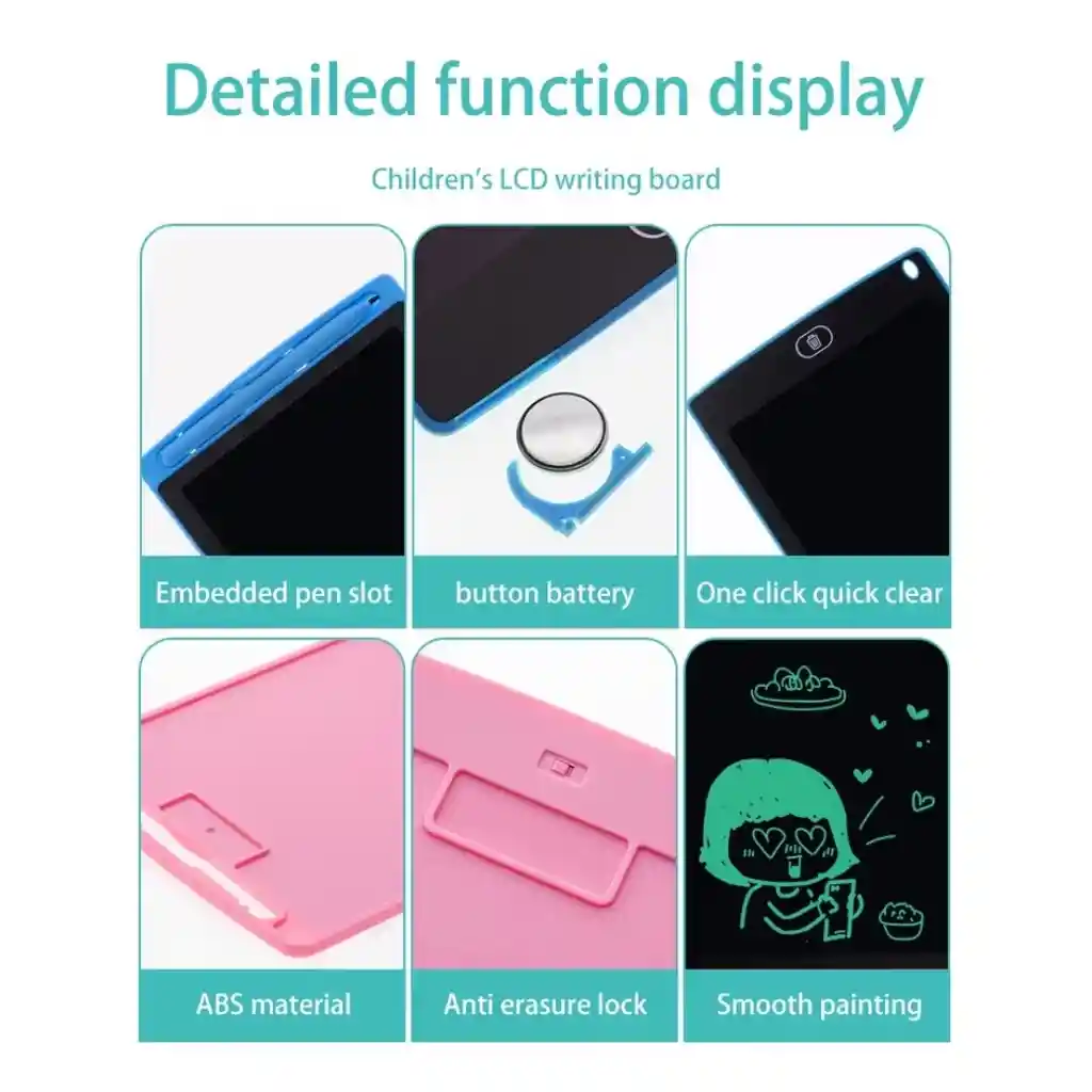Tablet De Escritura Y Dibujo Lcd Para Niños De 8.5 Pulgadas Black