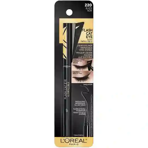 Delineador Liquido Loreal Paris Infallible Flash Cat Eye Waterproof Brush Tip Black