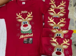 Camiseta Roja Feliz Navidad Talla M Diseño Rudolph El Reno En Algodon