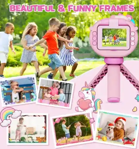 Camara Digital Lente Abatible Selfie Para Niños Tripode