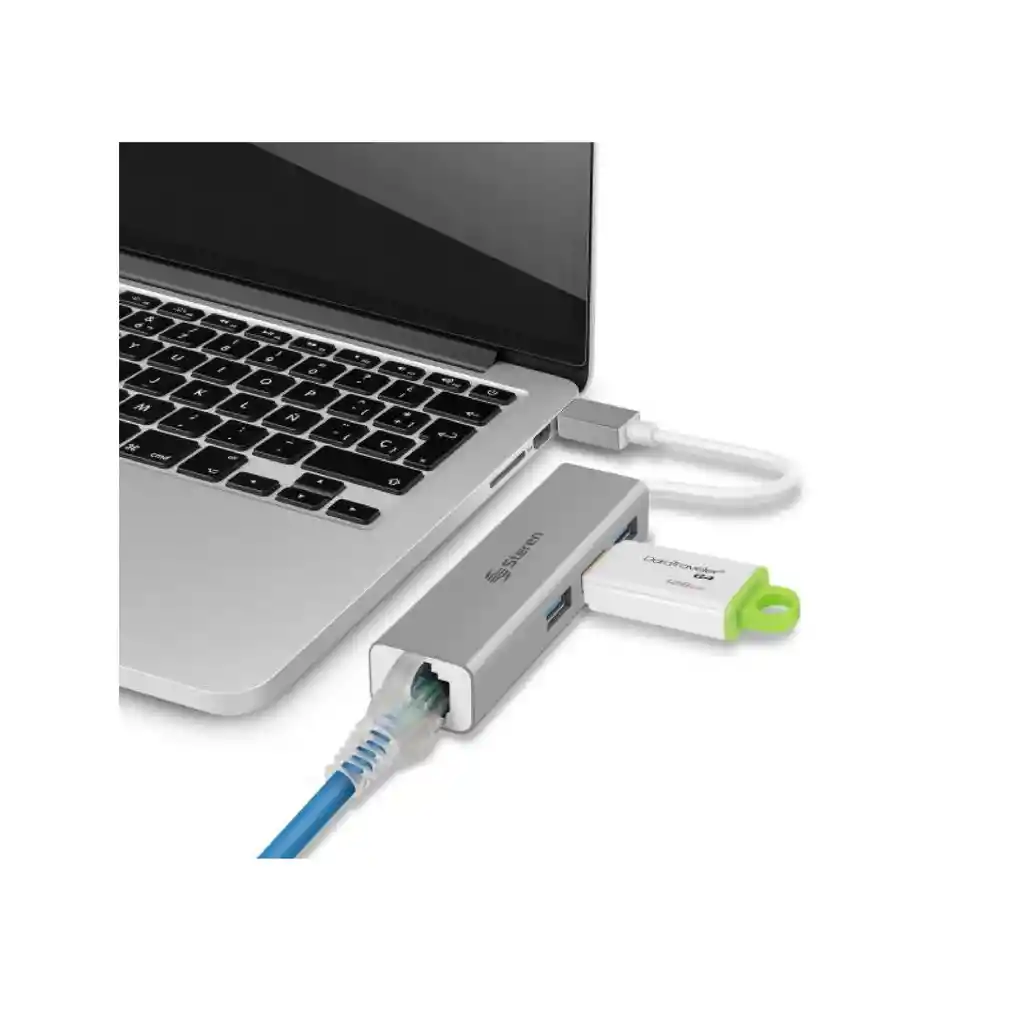 Adaptador Steren Usb Lan + Hub 506 435