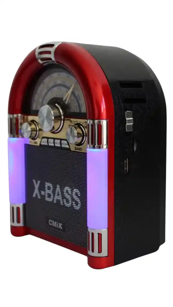 Radio Rockola Estilo Antiguo, Con Luces, Recargable, Función De Carga Celulares, Sintoniza Mp3/bluetooth/am/fm/sw