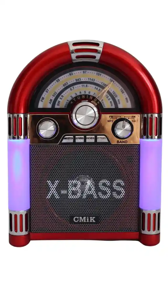 Radio Rockola Estilo Antiguo, Con Luces, Recargable, Función De Carga Celulares, Sintoniza Mp3/bluetooth/am/fm/sw