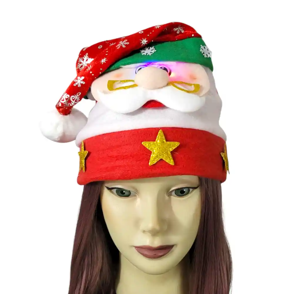 Gorro Navideño Con Luz Diseño Papá Noel Santa Claus Navidad