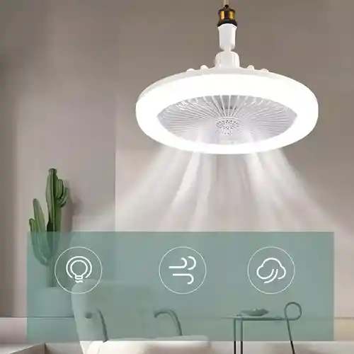 Ventilador Techo Lampara Led Control Remoto 3 Aspas Blanco