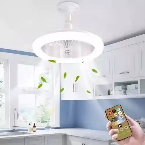 Ventilador Techo Lampara Led Control Remoto 3 Aspas Blanco