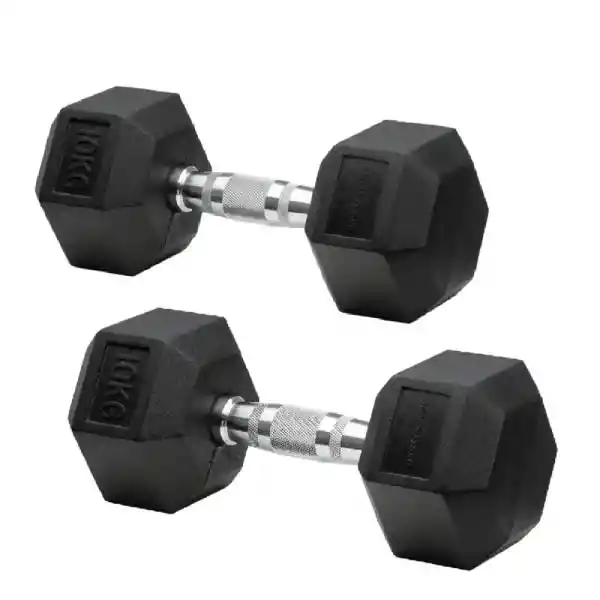 Par Mancuernas Encauchetada 10kg (hexagonal)