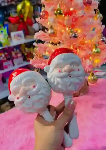 Maracas Navideñas Luminosas Papa Noel Blanco Navidad