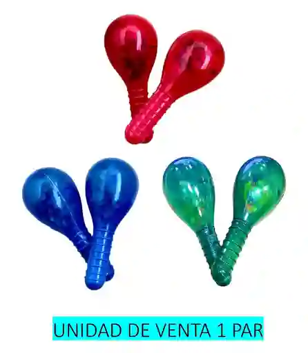 Navidad Maraca De Pasta Traslucida Con Luz 15 Cm Juego X 2 Unidades