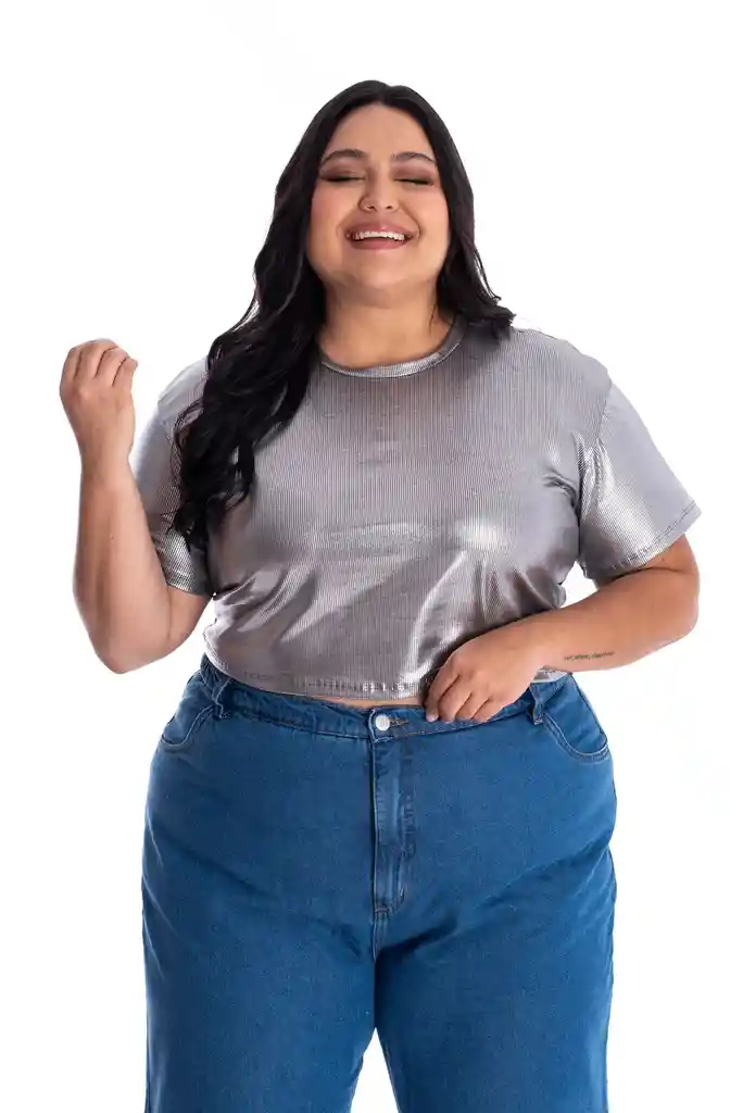 Croptop Ashly Plateado T16