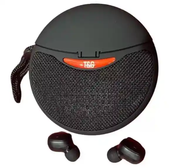 Parlante Tg808 Negro: Con Soporte Multifuncional Y Audífonos Inalámbricos