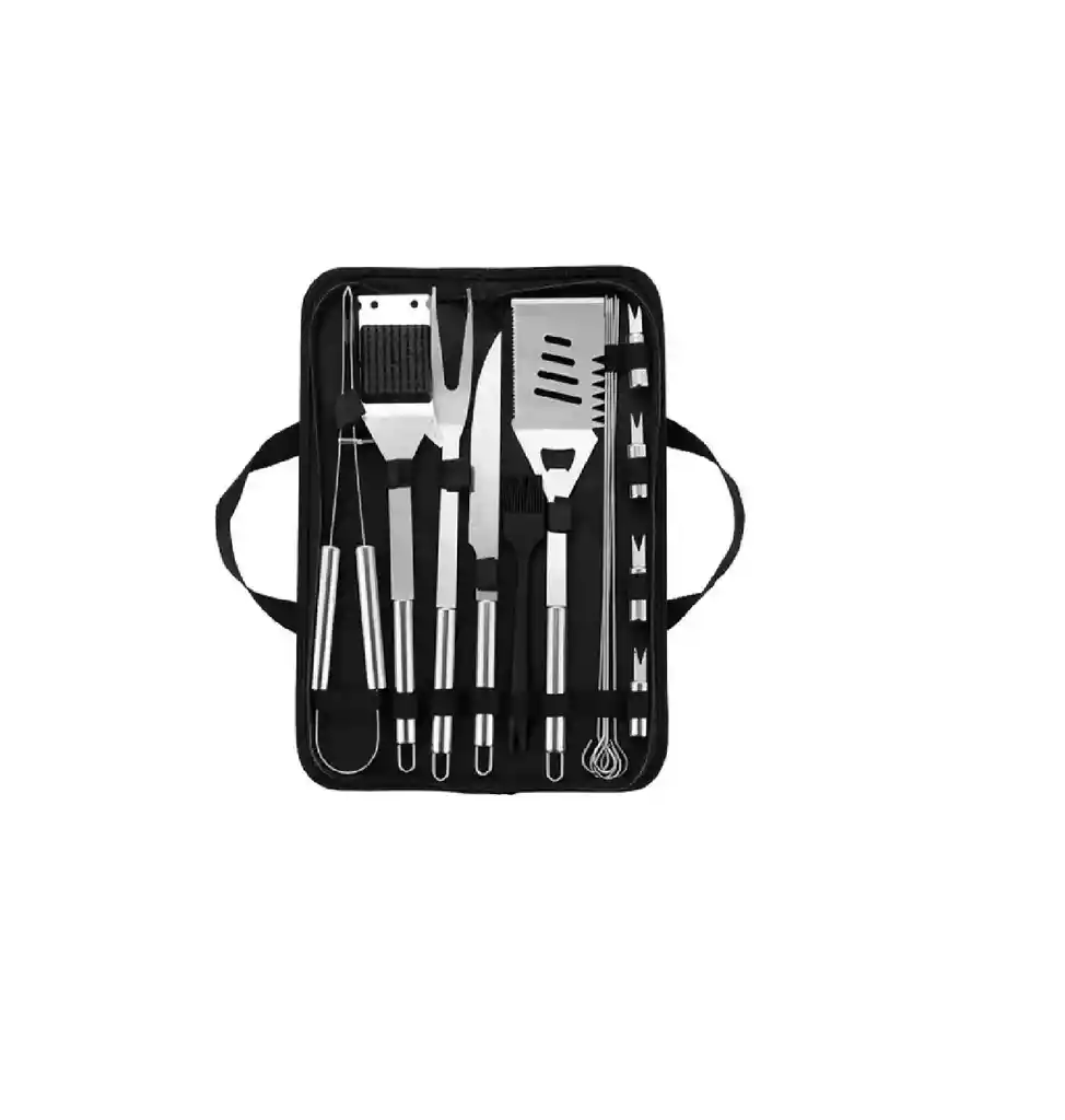 Set Utensilios Asados Parrilero Acero Inoxidable Estuche